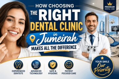 give me a thambnel "How Choosing the Right Dental Clinic in Jumeirah Makes All the Difference"